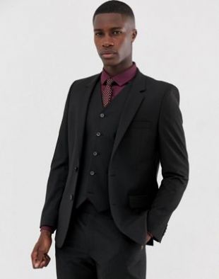 slim suit jacket in black