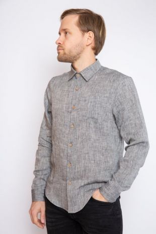 Chemise homme lin classique | Coupe régulière bouton-Down chemise | Chemise de bureau à manches longues