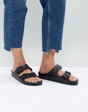 Arizona Eva Black Flat Sandals