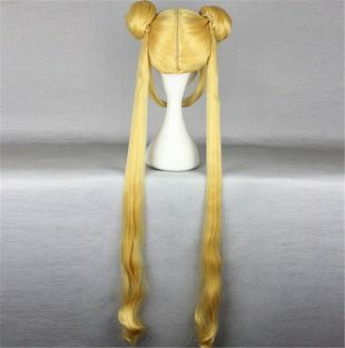 1Pc 100CM Sailor Moon Tsukino Usagi Blonde Partie Femmes Cosplay Perruque