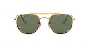 Ray-Ban RB3648 The Marshal Square Sunglasses, Gold/Green, 54 mm