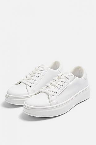 White Lace Up Sneakers