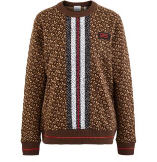 Sweat-shirt oversize en coton rayé Monogram