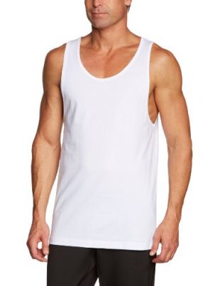 Urban Classics Jersey Big Tank Top Sport, Blanc (White)