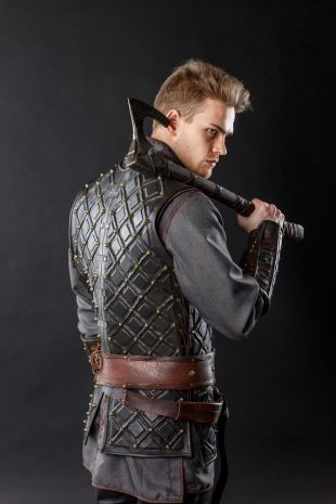 Alexander Ludwig Vikings Bjorn Ironside Leather Vest - William Jacket