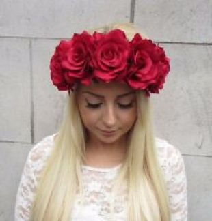 Bandeau Fleuri Orchidée - Couronne Mexicaine Pour Fête Et Halloween