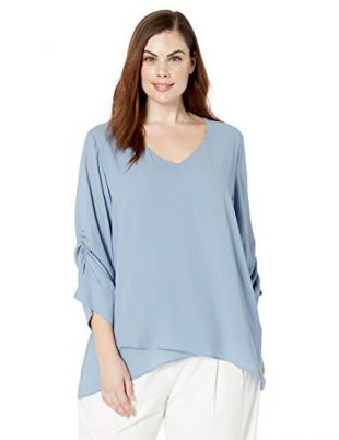 Plus Size Shirred Sleeve Top