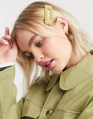 Monki - Sigrid - Barrettes avec perles - Jaune | ASOS