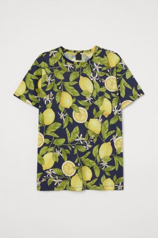 T-shirt Bleu foncé citrons