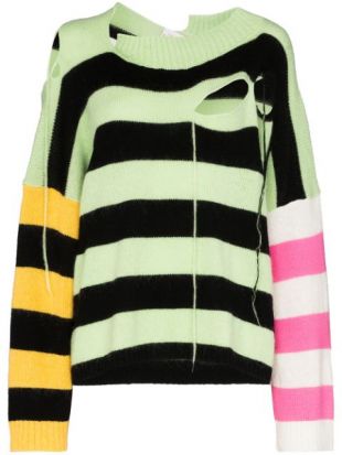 Slashed Stripe Panel Jumper
