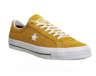 Converse One Star Skate Yellow White Gum Hairy Suede   His trainers