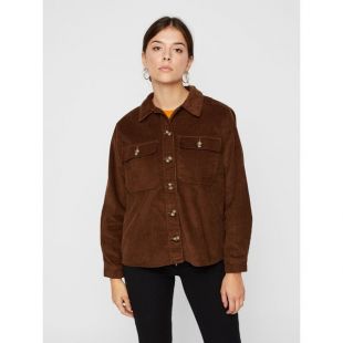 Aloïs, veste réversible, en velours côtelé couleur café au lait et fourrure Teddy blanc cassé