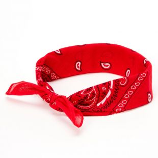 Bandeau bandana motif cachemire - Rouge