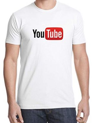 Uzair YouTube/Play Button T-Shirts Style (White YouTube, XX-Large)