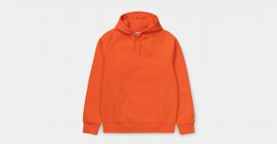 The sweatshirt hoody orange worn by Gregory van der Wiel on his account  Instagram @gregoryvanderwiel