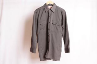 vintage DICKIES marque de travail porter long manches hommes des années 1990 y2k bouton jusqu’à chemise - taille moyenne