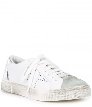 Rezza Leather and Suede Star Lace Up Sneakers