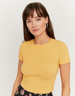 Crop Top Jaune Rayé