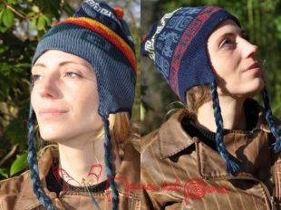 Bonnet péruvien Chullo, Chullo réversible laine alpaga, bonnet péruvien réversible, bonnet péruvien doux et chaud, bonnet péruvien moelleux