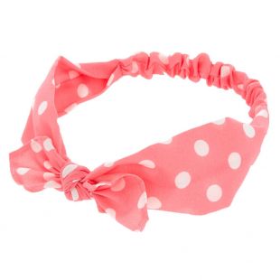 Claire's - Bandeau à nœud rose à pois