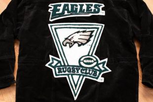 Pull&Bear NFL Philadelphia Eagles varsity jacket in green