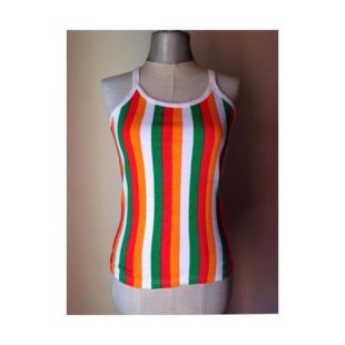 Short De Foot Vintage Années 70 - Taille L - Rayé Vert - USA - NOS Sans étiquettes