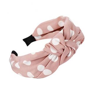 Lethez Hairband, Women Polka Dot Bowknot Headband Hair Head Hoop Hair Accessories for Girls (Pink)