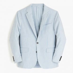 Blazer J Crew En Coton Rayé Beige, Marron Et Blanc - Taille 8 - Style Nautique