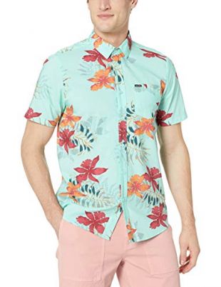 Volcom Men's Wave Fayer Hawaiian Short Sleeve Shirt