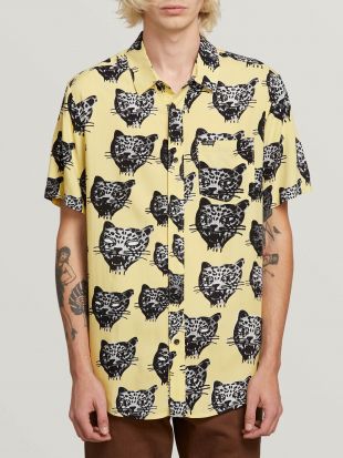 Ozzie Cat Short Sleeve Shirt - Lime