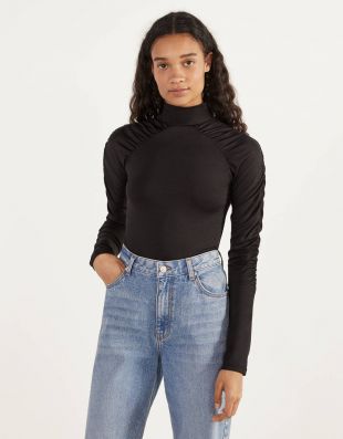 Body drapé manches longues