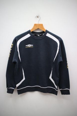 vintage UMBRO Big Spell Big Logo Sportswear Black Pullover Sweater Sweatshirt