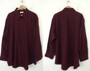 vintage Maroon Dress Shirt Mens 3X 19 35, Chemise Marron, Chemise habillée homme, tailleur à aiguilles simples, chemise formelle, classique, chemise habillée des années 80