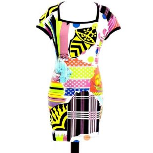 BYBLOS robe mini multicolore Vintage sz. 40 IT/38 EUR/6 US