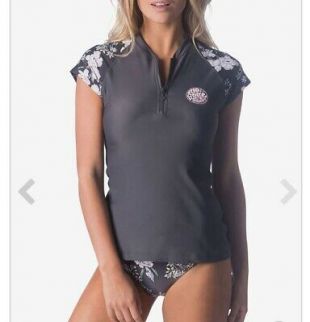 Ripcurl Nalu Cap Sleeve UV Women's Tee Rash Vest Dark Grey