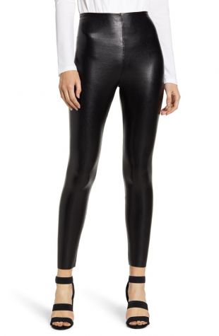 Faux Leather Control Ankle Leggings