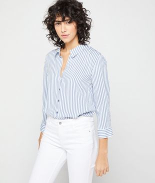 Chemise bleu clair rayée