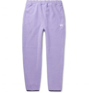 Stüssy - Purple Logo-Embroidered Floral-Print Fleece Sweatpants