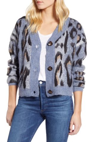 Leop­ard Wool Cardi­gan