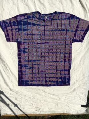 Fractal gris grille motif Tie Dye T-shirt taille M-2XL