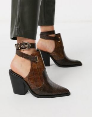 Erase - Bottines style western à découpes - Marron