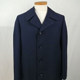London Fog Navy Blue 4 Button Formal Collared Long Trench Coat Homme taille 40 Reg