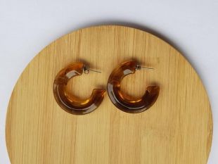 Boucles D'oreilles Créoles Pendantes - Style Rétro Années 80 - Pour Femmes - Plastique - Neuf Sans Emballage