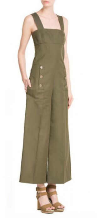 Sonia Rykiel kaki en coton et lin Sergé Combinaison Vert Olive