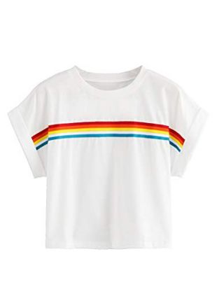 Colorblock Striped Rainbow Tee