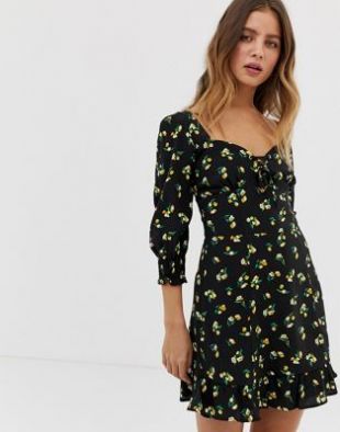Robe Patineuse à Imprimé Fleuri