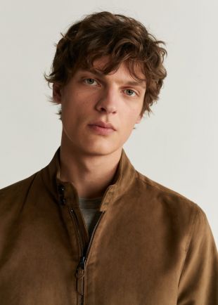 Blouson biker imitation daim