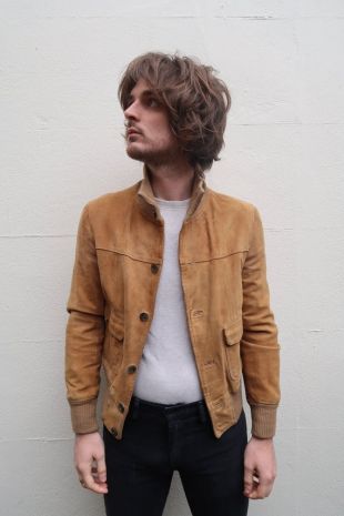 Veste de bombardier italien en daim brun XS