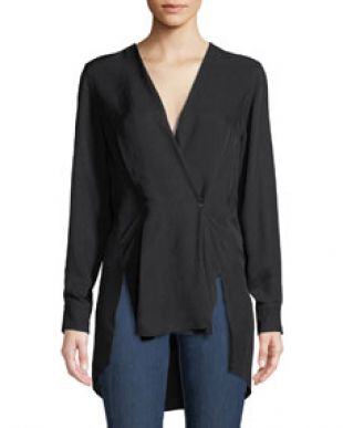Debbie Draped V-Neck High-Low Top