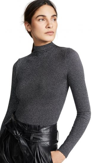 Woldford - Grey Mock Neck Top